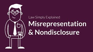 Misrepresentation and Nondisclosure  Contracts  Defenses amp Excuses [upl. by Nelsen377]