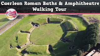 CAERLEON ROMAN BATHS amp AMPHITHEATRE WALES  Walking Tour  Pinned on Places [upl. by Yllet396]