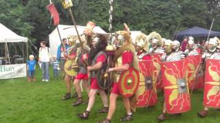 Roman Reenactment at the Amphitheatre in Caerleon Marching In [upl. by Medeah]