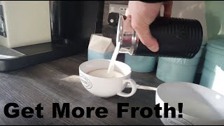 How to Get More Froth from Your Nespresso Coffee Aeroccino  Nespresso tips and help [upl. by Asela]