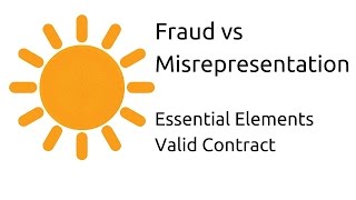 Fraud vs Misrepresentation  Other Essential Elements of a Valid Contract  CA CPT  CS amp CMA [upl. by Inahpets45]